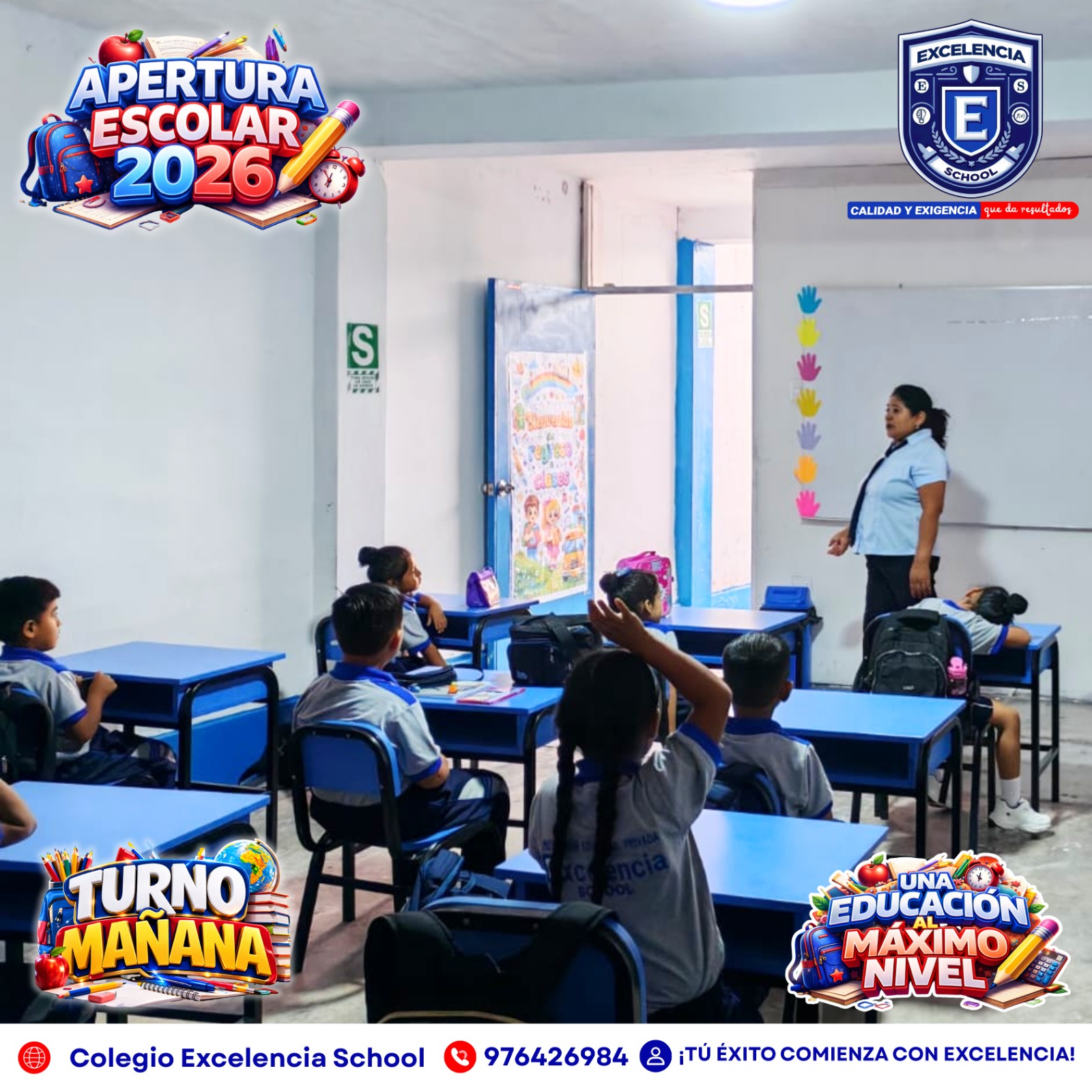 Estudiantes de primaria participando en clase